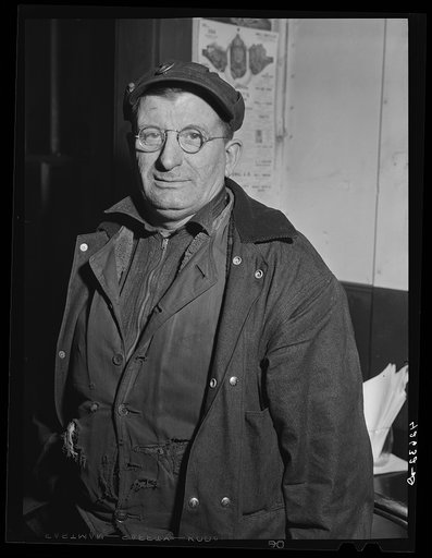 Portrait of a shipyard worker. Bath, Maine