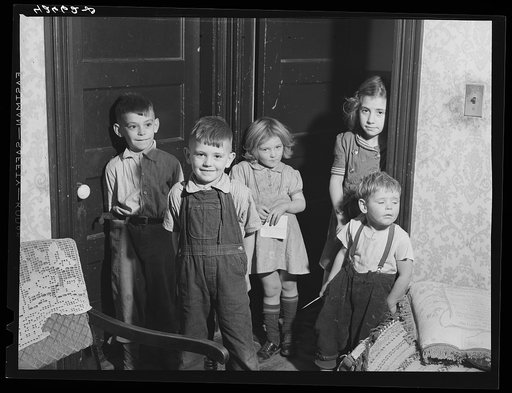 Because of the shortage of housing in Quincy, families with large number of children are finding it almost impossible to find a house. Real estate agents, realizing that their houses are in demand have become very choosy about their tenants. These children are some that belong to two families. One h