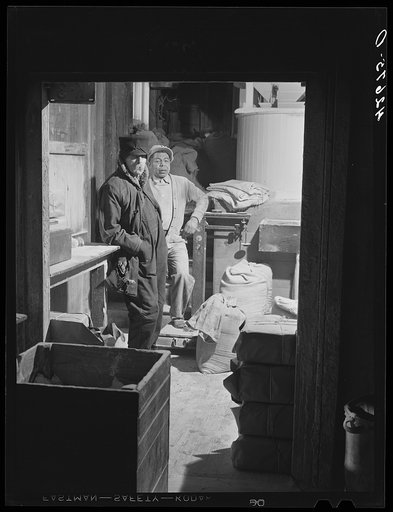 An old hermit calling for a sack of corn which he left to be ground at Kenyon's johnnycake flour mill in Usquepaugh, Rhode Island