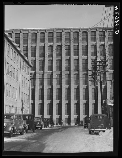 A vacant mill on a street in Lawrence, Massachusetts