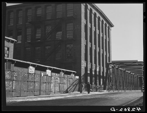 Untitled photo, possibly related to: Men going to work at the mill. Lawrence, Massachusetts