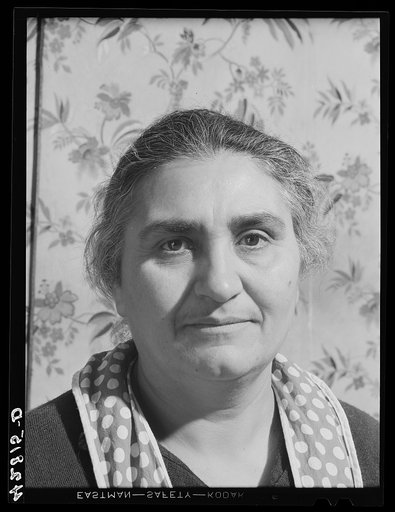 Mrs. Ovegen Arakelian, Armenian, works eleven acres of land with her husband in West Andover, Massachusetts. Their vegetable farm is not enough to see them thru the winter, and their son tries to supplement the family income with work in town when he can get it