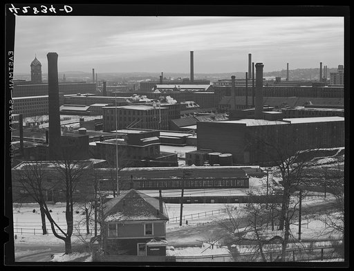 General view of mills in Lawrence, Massachusetts