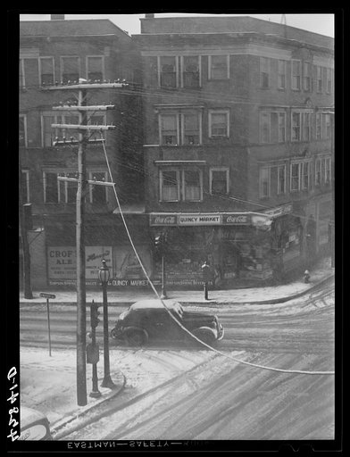 Untitled photo, possibly related to: Street corner. Brockton, Massachusetts