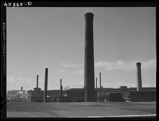 Untitled photo, possibly related to: Smoke stacks in Lawrence, Massachusetts