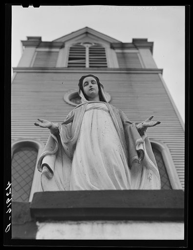 Madonna in front of church in New Bedford, Massachusetts