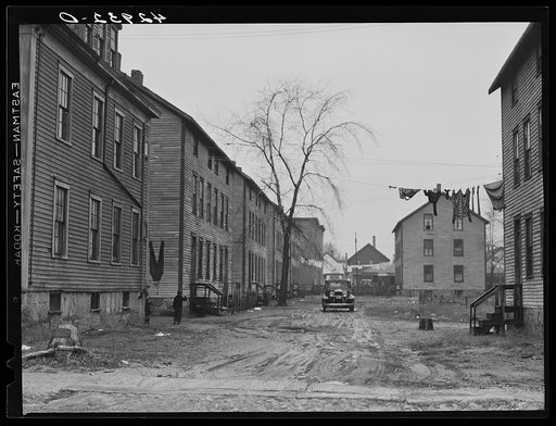 Houses in slum area in New Bedford, Massachusetts