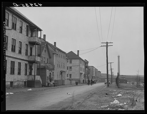 Street in the working class section in New Bedford, Massachusetts