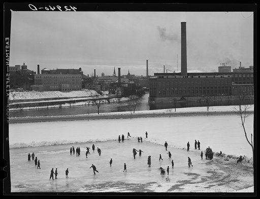 Children skating. Lowell, Massachusetts