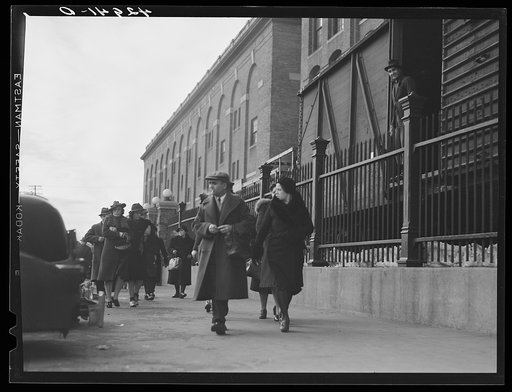 Untitled photo, possibly related to: Employees coming out of a textile mill in Lawrence, Massachusetts