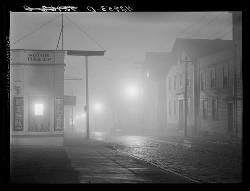 A foggy night in New Bedford, Massachusetts
