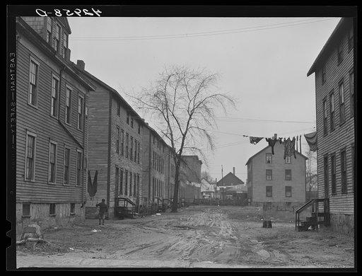 Untitled photo, possibly related to: Houses in slum area in New Bedford, Massachusetts