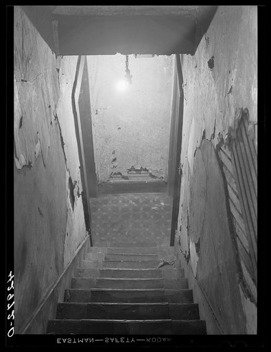 Untitled photo, possibly related to: Stairway in a house in the Mount Washington district of Beaver Falls, Pennsylvania