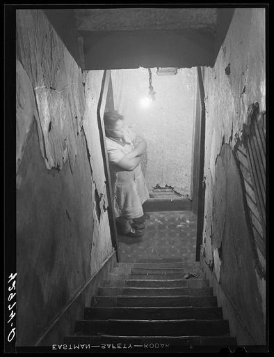 Untitled photo, possibly related to: Stairway in a house in the Mount Washington district of Beaver Falls, Pennsylvania