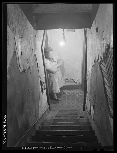 Stairway in a house in the Mount Washington district of Beaver Falls, Pennsylvania