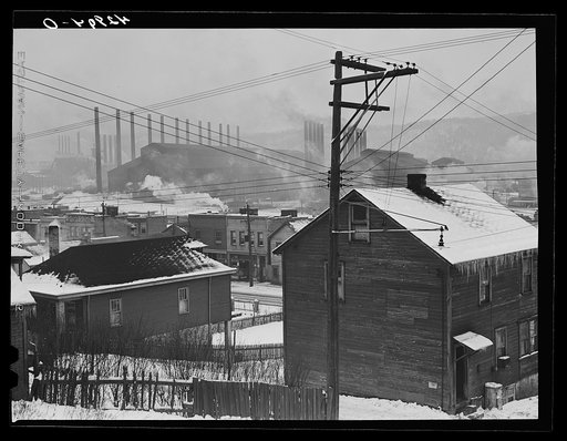 Houses and steel mills in Midland, Pennsylvania
