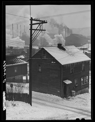 Houses in the steel town of Midland, Pennsylvania
