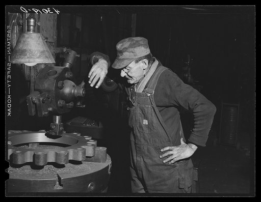 Worker at Correct Manufacturing Company. Fallston, Pennsylvania