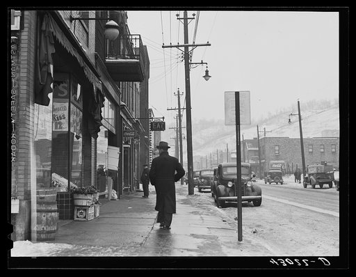 Part of the main street in the steel town of Midland, Pennsylvania