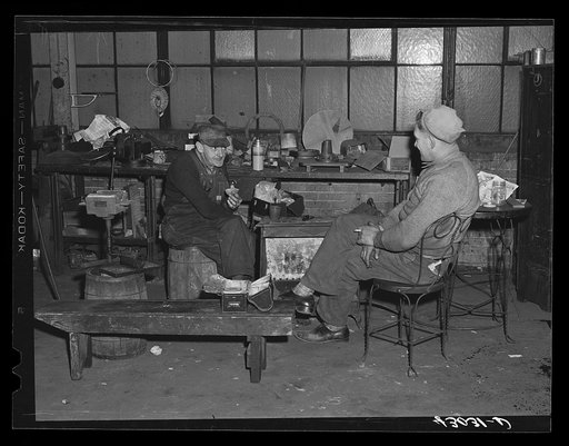 Metal workers having lunch at the Correct Manufacturing Company in Fallston, Pennsylvania