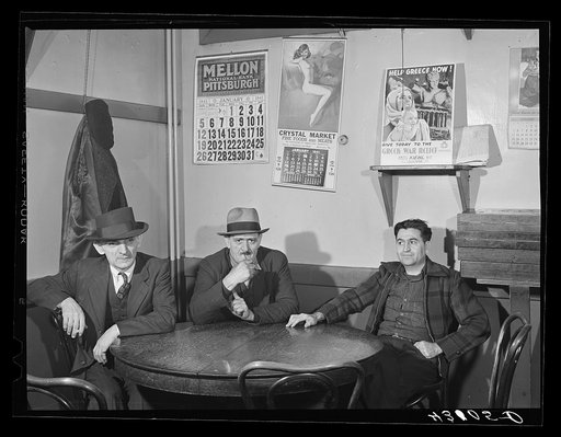 Steelworkers in a Greek restaurant in Aliquippa, Pennsylvania