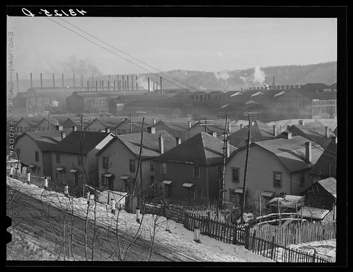Untitled photo, possibly related to: Houses and Pittsburgh Crucible Steel Company in Midland, Pennsylvania