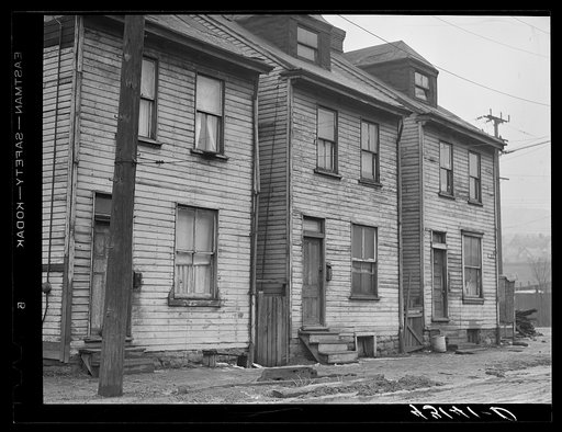 Untitled photo, possibly related to: Houses in slum area of Pittsburgh, Pennsylvania