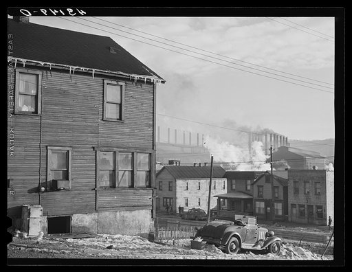 Untitled photo, possibly related to: Houses and Pittsburgh Crucible Steel Company in Midland, Pennsylvania