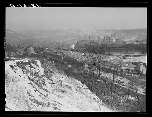 Midland, Pennsylvania and the Pittsburgh Crucible Steel Company on the right