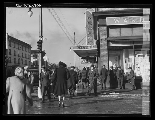 Saturday afternoon shoppers in Beaver Falls, Pennsylvania