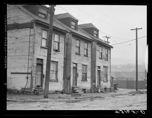 Houses in slum area of Pittsburgh, Pennsylvania