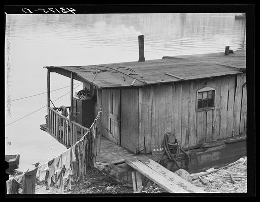 Houseboat on the Ohio River at Rochester, Pennsylvania