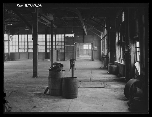 Interior of abandoned Howard Stove Works in Beaver Falls, Pennsylvania