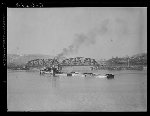 Untitled photo, possibly related to: A dredge working on the Ohio river at Rochester, Pennsylvania