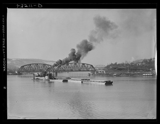 Untitled photo, possibly related to: A dredge working on the Ohio river at Rochester, Pennsylvania