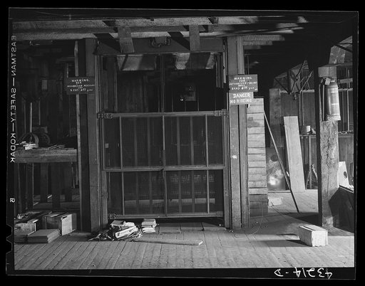 Inside the closed Olive Stove Works, Rochester, Pennsylvania. It is now in the hands of receivers