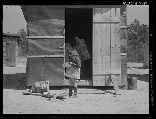 This shack for workers at Fort Bragg rented for five dollars a week. Near Fort Bragg, North Carolina