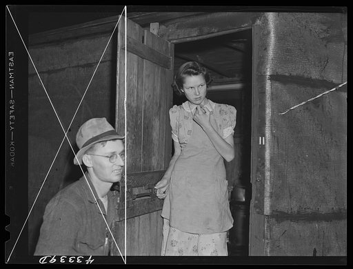 Young girl lives in this shack with her husband who works at Fort Bragg.  In a settlement near Manchester, North Carolina