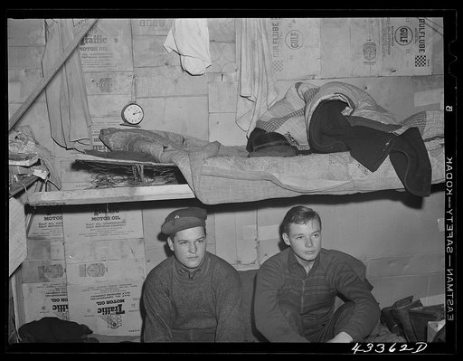 Two of the three occupants of a small shack in a settlement for workers from Fort Bragg near Fayetteville, North Carolina