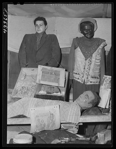 Part of the exhibit of the travelling sideshow "crime museum". Near Fort Bragg, North Carolina