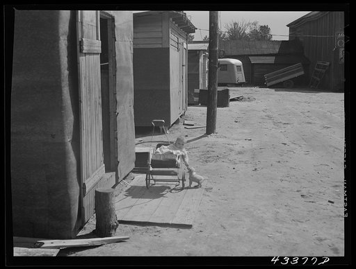 Shacks in a settlement of workers from Fort Bragg, North Carolina, near Manchester, North Carolina