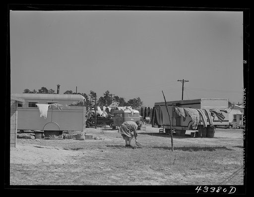 Migratory workers' trailer camp near Fort Bragg, North Carolina
