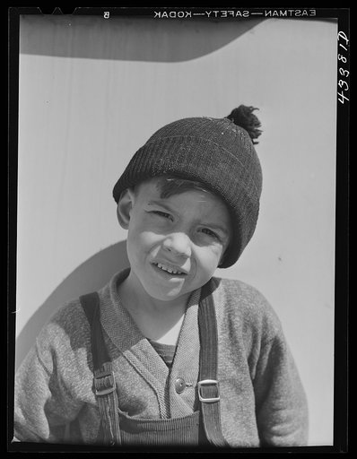 Child of a migratory construction worker living in a trailer settlement near Fort Bragg, North Carolina