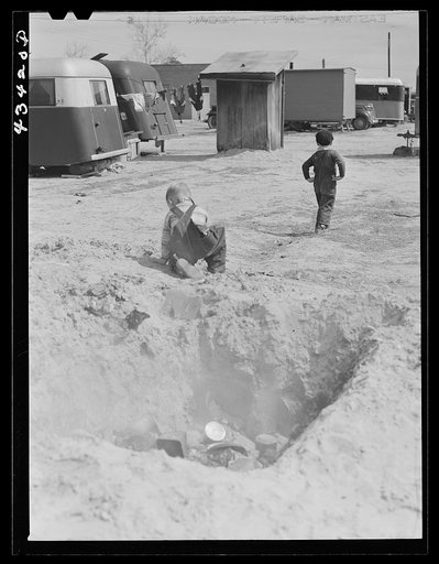 Children in trailer camp of construction workers from Fort Bragg. Near Fayetteville, North Carolina
