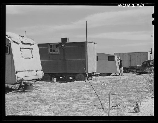 Trailer camp for construction workers at Fort Bragg. Near Fayetteville, North Carolina