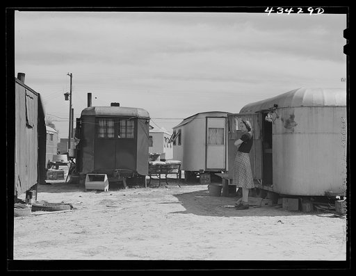 In a trailer camp of migrants working at Fort Bragg. Near Fayetteville, North Carolina