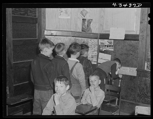 Classroom space was at a premium in the Fayetteville area, so this room was rented in a church to make room for additional children that came in as a result of the enlarging of Fort Bragg. Silver Lake, North Carolina