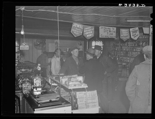 In a general store at Manchester, North Carolina. The owner not only does business with migratory workers from Fort Bragg, but runs a trailer and bunkhouse camp as well