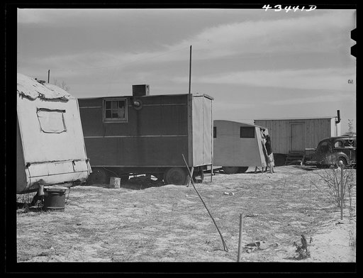Untitled photo, possibly related to: Trailer camp for construction workers at Fort Bragg. Near Fayetteville, North Carolina