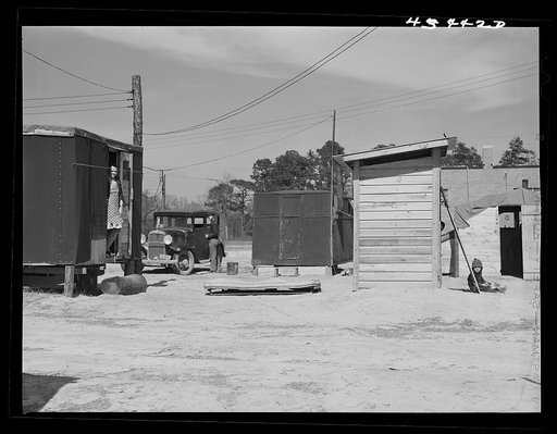 At a migrants' trailer camp near Fort Bragg, North Carolina